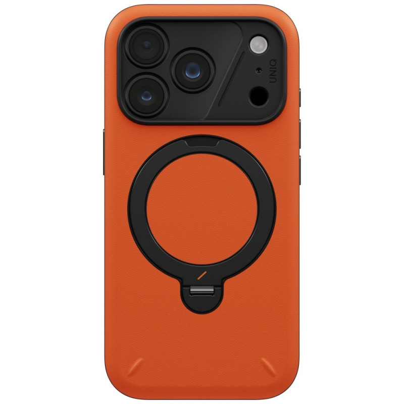 UNIQ Elix 360 Rotating Kickstand dėklas, skirtas Apple iPhone 18 Pro / 17 Pro, oranžinis