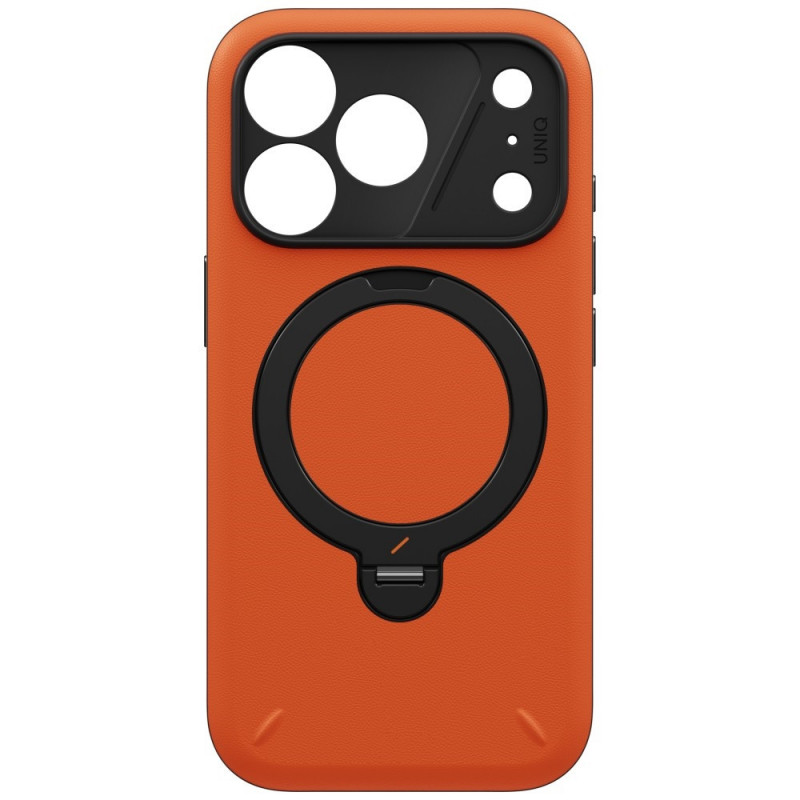 UNIQ Elix 360 Rotating Kickstand dėklas, skirtas Apple iPhone 18 Pro / 17 Pro, oranžinis