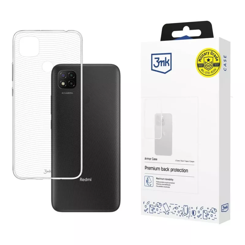 3mk Armor Case dėklas Xiaomi Redmi 9C telefonui, permatomas