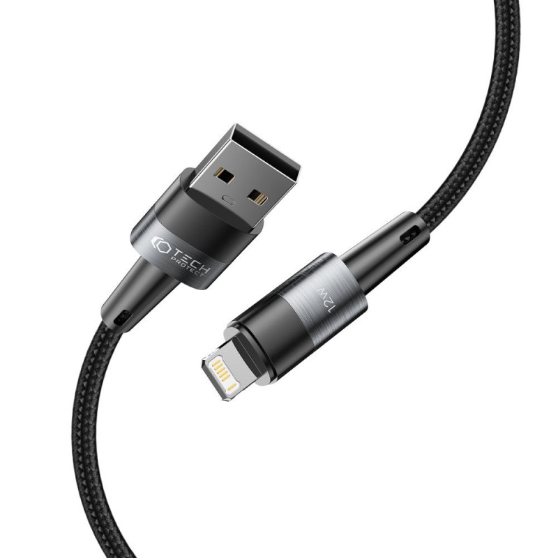 Tech-Protect UltraBoost USB-A/Lightning kabelis 12W 2.4A 200 cm, pilkas