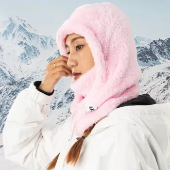 Qunature Arctic Velvet slidinėjimo balaklava, dydis M, rožinė