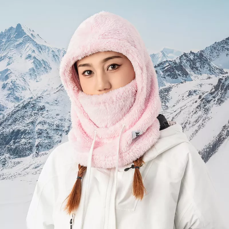 Qunature Arctic Velvet slidinėjimo balaklava, dydis M, rožinė