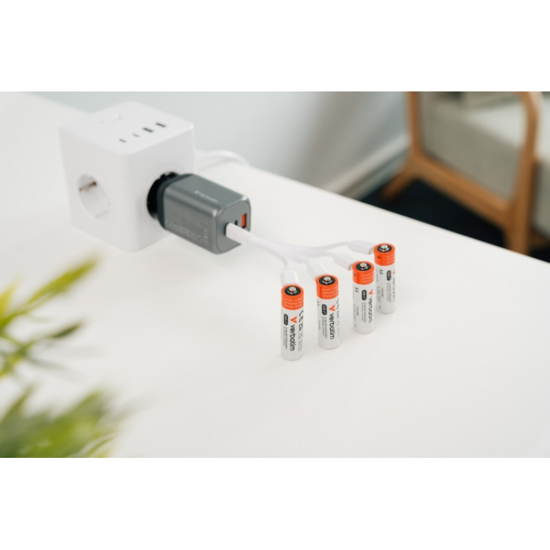 Verbatim 30249 USB-C įkraunamos baterijos Li-ion AA 2100 mAh (4 vnt.)