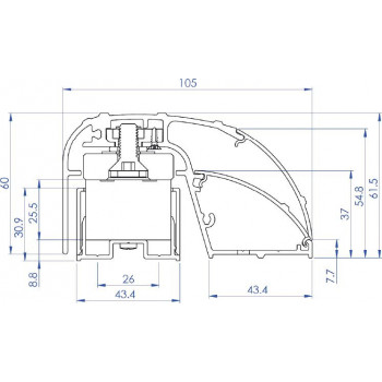 CDVI P300EVO elektromagnetinė durų profilio spyna 400 mm, 300 kg, su kontrole (52870)