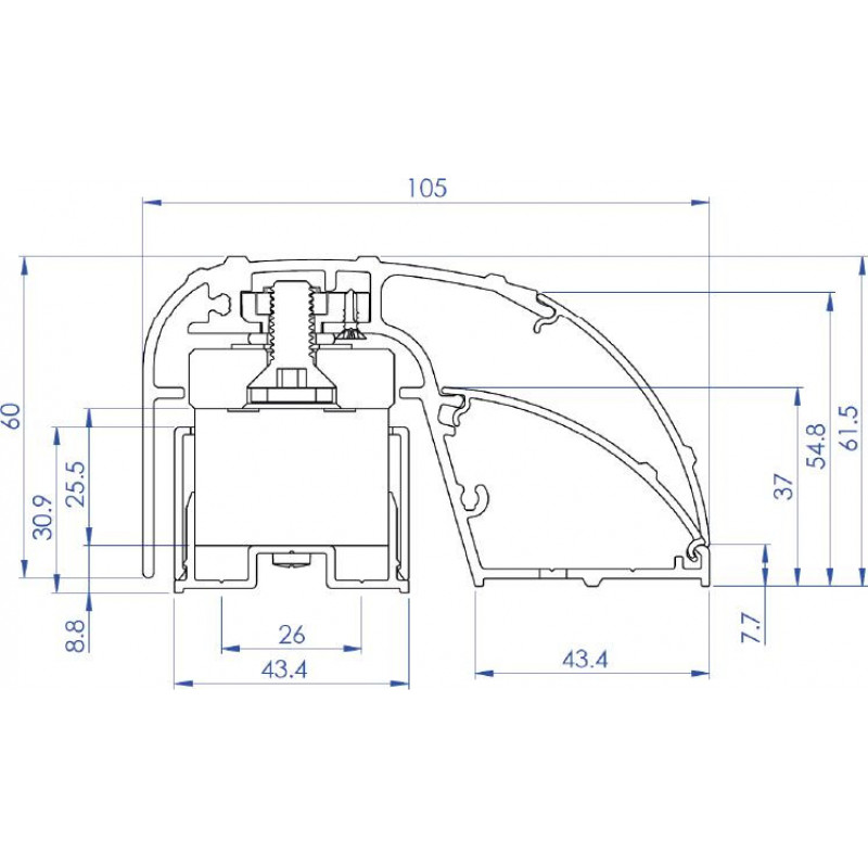 CDVI P300EVO elektromagnetinė durų profilio spyna 400 mm, 300 kg, su kontrole (52870)