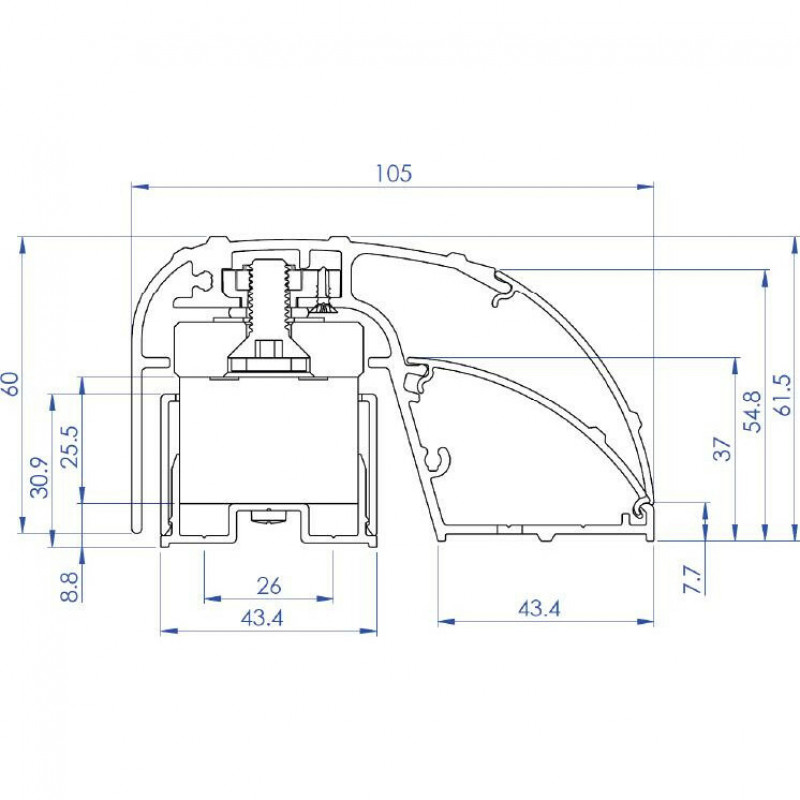 CDVI P300EVO elektromagnetinė durų profilio spyna 400 mm, 300 kg, su kontrole (52870)