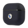 BMW BMA3SSLNA Genuine Leather Silver Logo Cover Apple AirPods 3 ausinei, navy