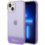 Guess Translucent dėklas Apple iPhone 14 / 15 / 13 6.1 colio, purpurinis (GUHCP14SHGCOU)