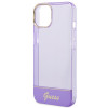 Guess Translucent dėklas Apple iPhone 14 / 15 / 13 6.1 colio, purpurinis (GUHCP14SHGCOU)
