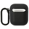BMW BMA222RVSK Leather Color Lines Apple AirPods 1/2 ausinių dėklo užvalkalas, juodas
