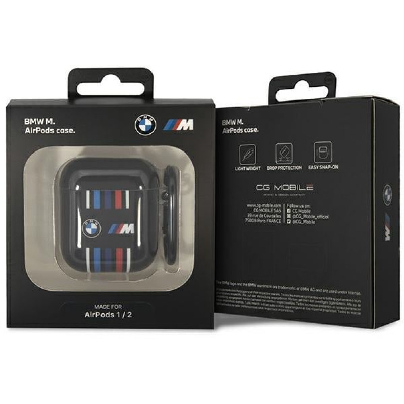 BMW BMA222SWTK Multiple Colored Lines Apple AirPods 1/2 dangtelis, juodas
