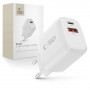 Tech-Protect NCA30 sieninis įkroviklis USB-A, USB-C PD 30W / QC3.0, baltas