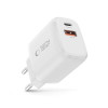 Tech-Protect NCA30 sieninis įkroviklis USB-A, USB-C PD 30W / QC3.0, baltas