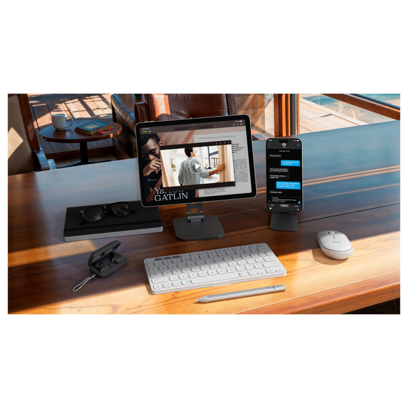 Logitech Keys-To-Go 2 klaviatūra iPad (920-013009), Pale Grey, šveicariška išdėstymas
