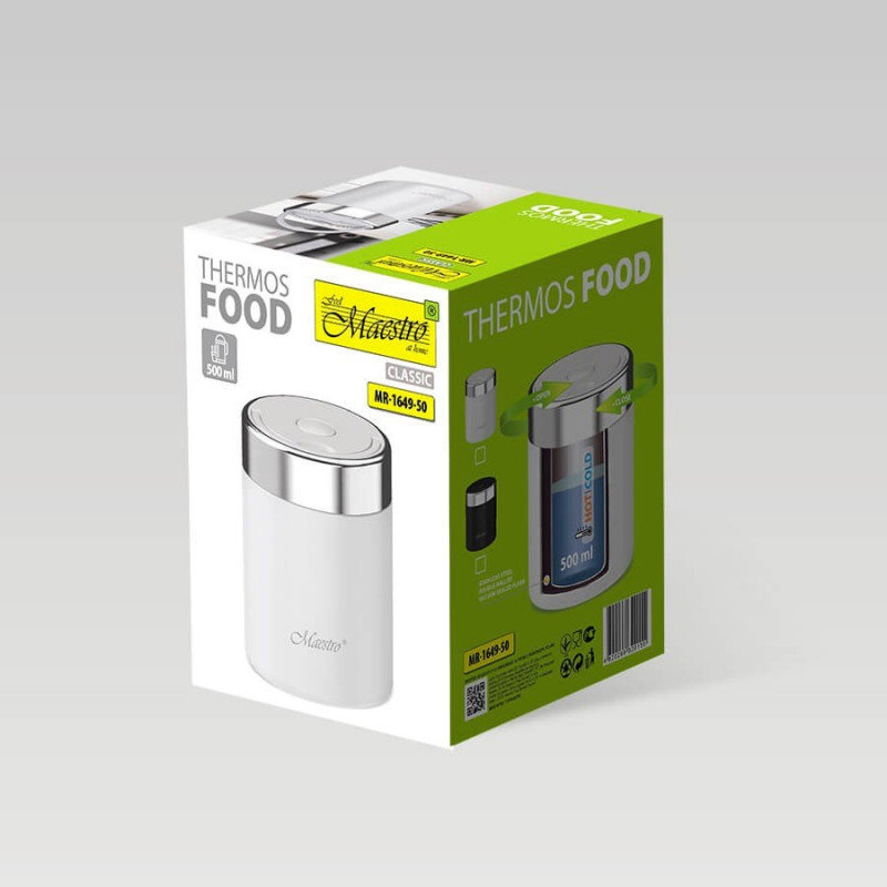 Maestro MR-1649-50-WHITE terminis maisto indas, 500 ml, baltas