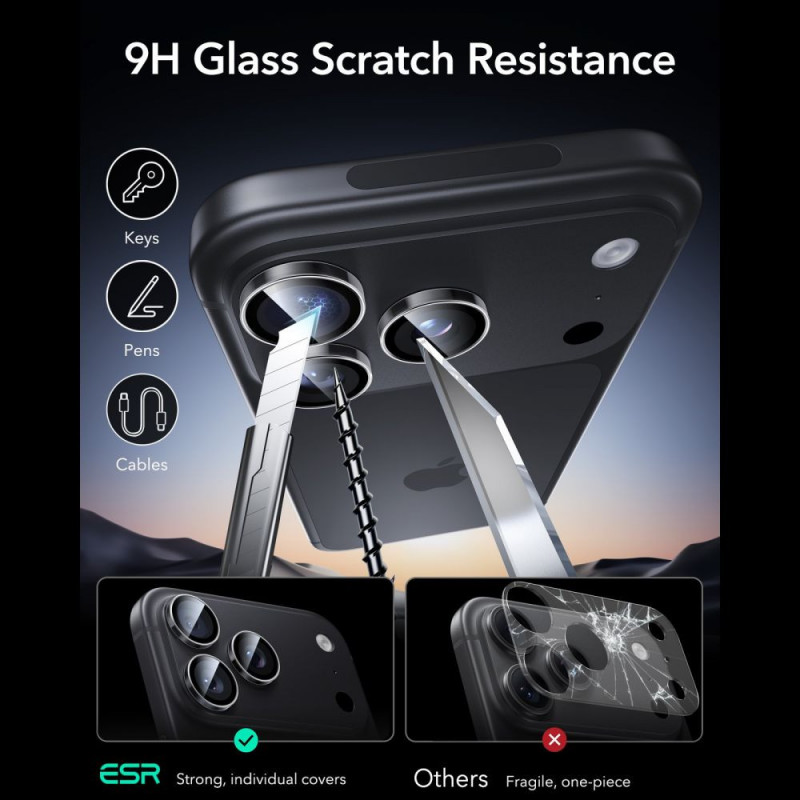 ESR Armorite fotoaparato objektyvo apsauga, skirta Apple iPhone 18 Pro / 18 Pro Max, permatoma, 1D99500202