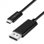LogiLink CUA0121 USB 3.2 Gen2 Type-C kabelis, C/M į DP/M, bi-di, 8K/60 Hz, metalinis, juodas, 3 m