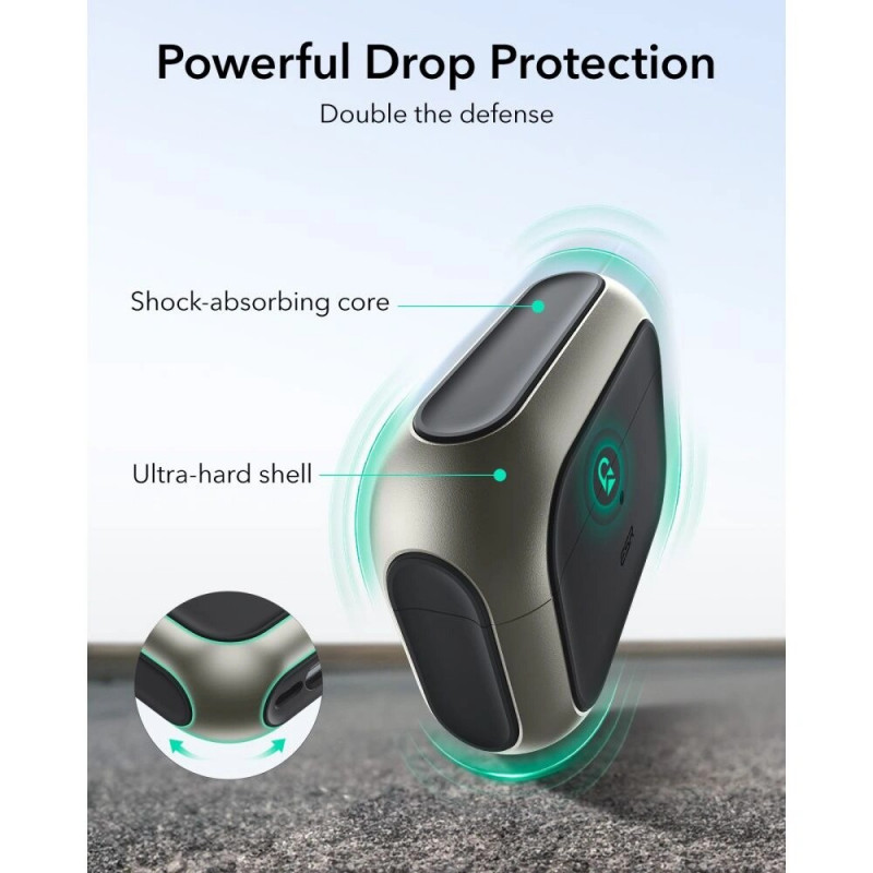 ESR Orbit HaloLock MagSafe dėklas, skirtas Apple AirPods Pro 3, titano spalvos