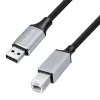 Logilink CU0108 USB 2.0 kabelis, USB-A/M į USB-B/M, 480 Mbps, nailonas, metalas, juodas/sidabrinis, 3 m