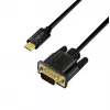 Logilink UA0475 USB 3.2 Gen1 Type-C kabelis, C/M į VGA/M, 1080p/60 Hz, juodas, 1,8 m
