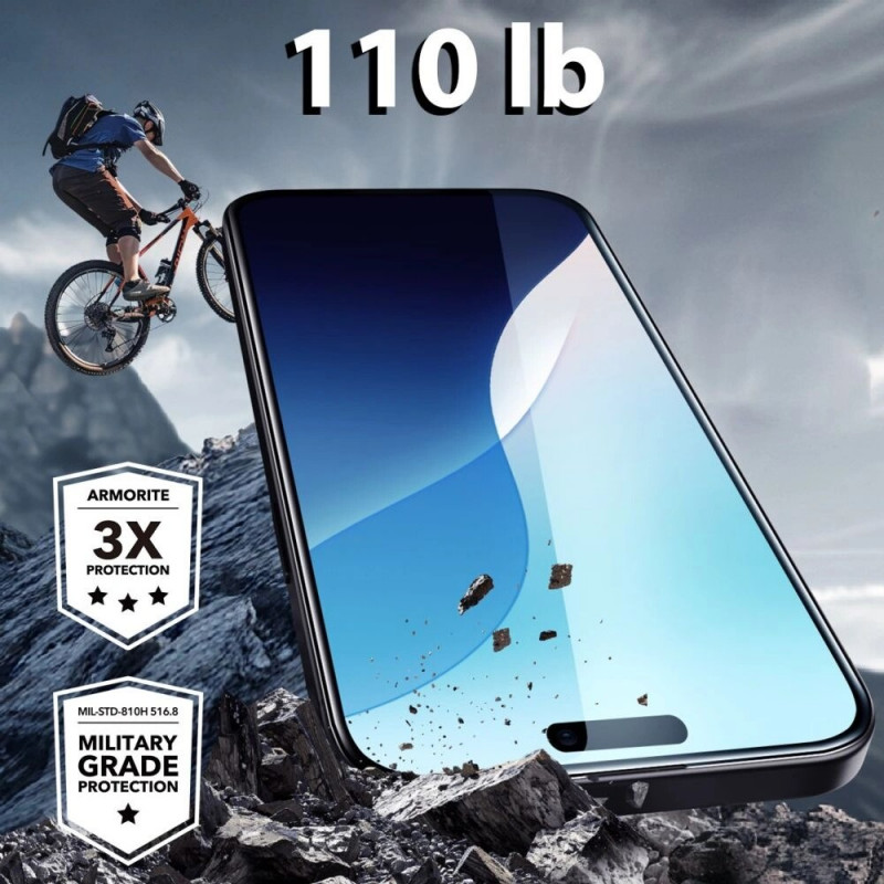 ESR Armorite grūdintas stiklas Apple iPhone 16 su juodu rėmeliu
