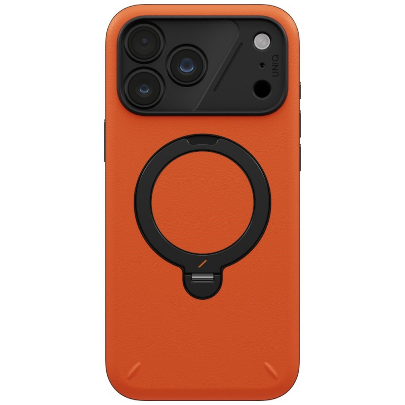 UNIQ Elix 360 Rotating Kickstand dėklas, skirtas Apple iPhone 18 Pro Max / 17 Pro Max, oranžinis