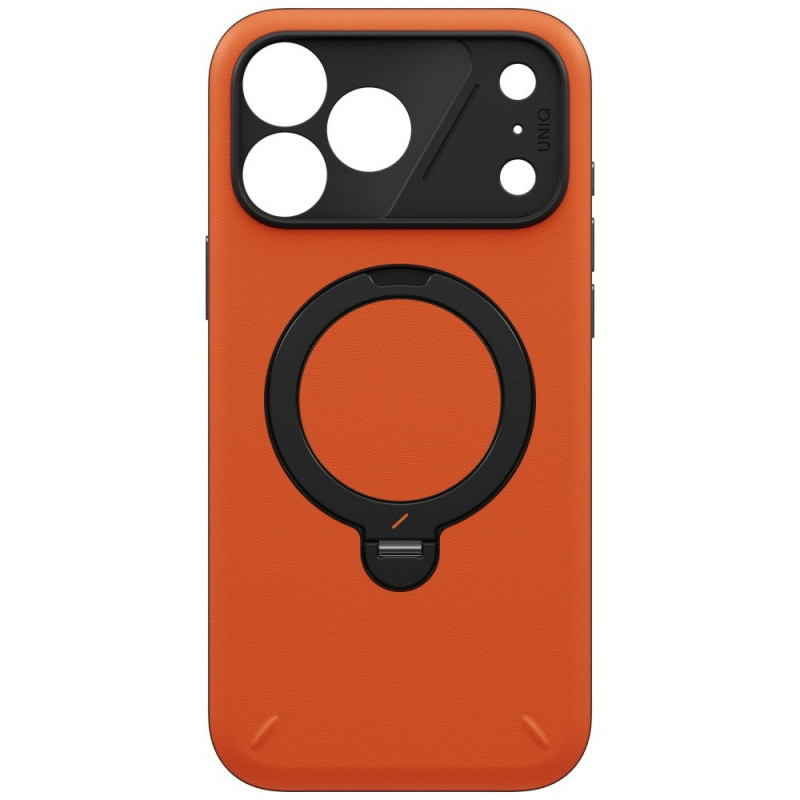 UNIQ Elix 360 Rotating Kickstand dėklas, skirtas Apple iPhone 18 Pro Max / 17 Pro Max, oranžinis