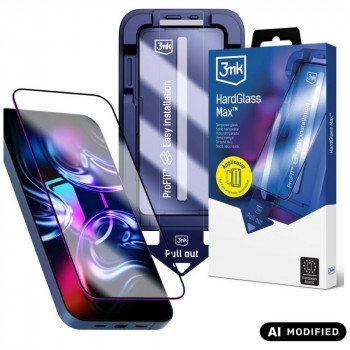 3MK HardGlass Max grūdintas stiklas, skirta Apple iPhone 15 Pro, juodas