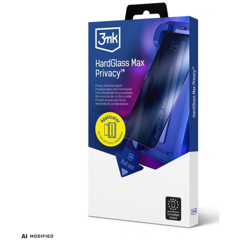 3MK HardGlass Max Privacy grūdintas stiklas su aplikatoriumi, skirtas Google Pixel 10A, juodas