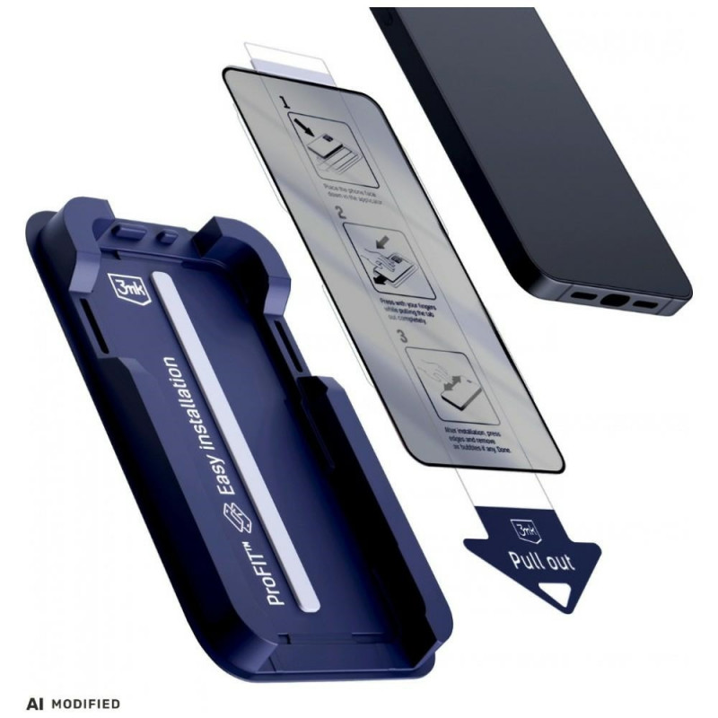 3MK HardGlass Max Privacy grūdintas stiklas su aplikatoriumi, skirtas Google Pixel 10A, juodas
