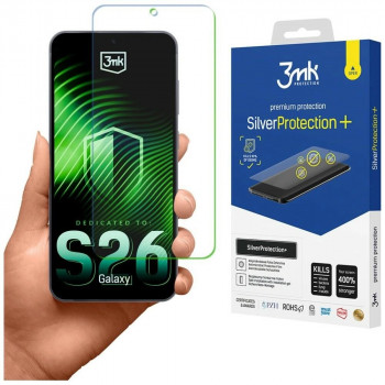 3MK SilverProtection+ antimikrobinė apsauginė plėvelė, skirta Samsung Galaxy S26