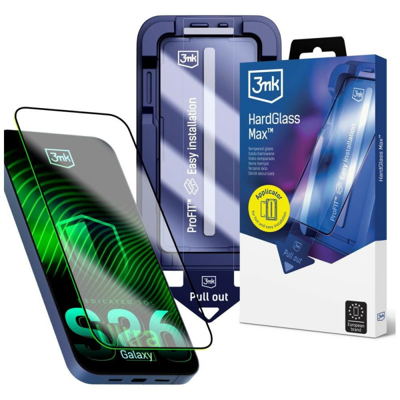 3MK HardGlass Max grūdintas stiklas, skirtas Samsung Galaxy S26 Ultra, permatomas
