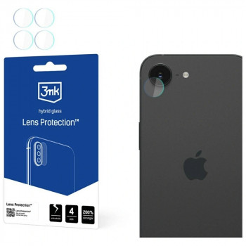 3mk Lens Protection hibridinio stiklo fotoaparato objektyvo apsauga Apple iPhone 17e / 16e (4 vnt. rinkinys)