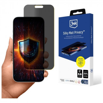 3MK Silky Matt Privacy Apple iPhone 17 Pro Max matinė privatumo ekrano apsauginė plėvelė