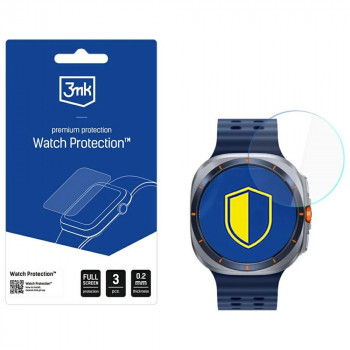 3MK FlexibleGlass Watch hibridinio stiklo ekrano apsauga išmaniesiems laikrodžiams Samsung Galaxy Watch Ultra (2025)