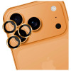 3MK Lens Protection Pro grūdinto stiklo apsauga fotoaparato objektyvui, skirta Apple iPhone 17 Pro / 17 Pro Max, oranžinė