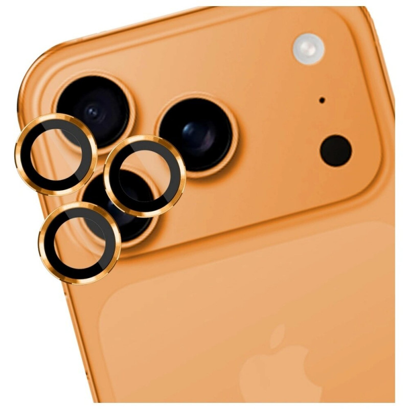 3MK Lens Protection Pro grūdinto stiklo apsauga fotoaparato objektyvui, skirta Apple iPhone 17 Pro / 17 Pro Max, oranžinė