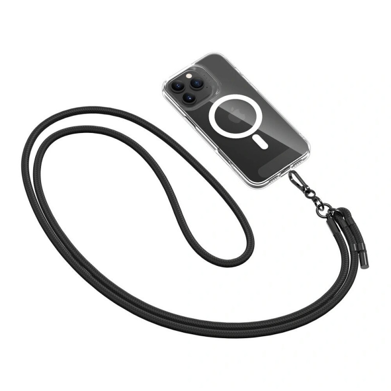 Tech-Protect C1S Rope Crossbody Strap, Juodas/Juodas telefonų pakabukas