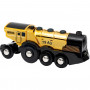 BRIO World auksinė baterijomis varoma lokomotyvas su šviesa ir garsu (33630)