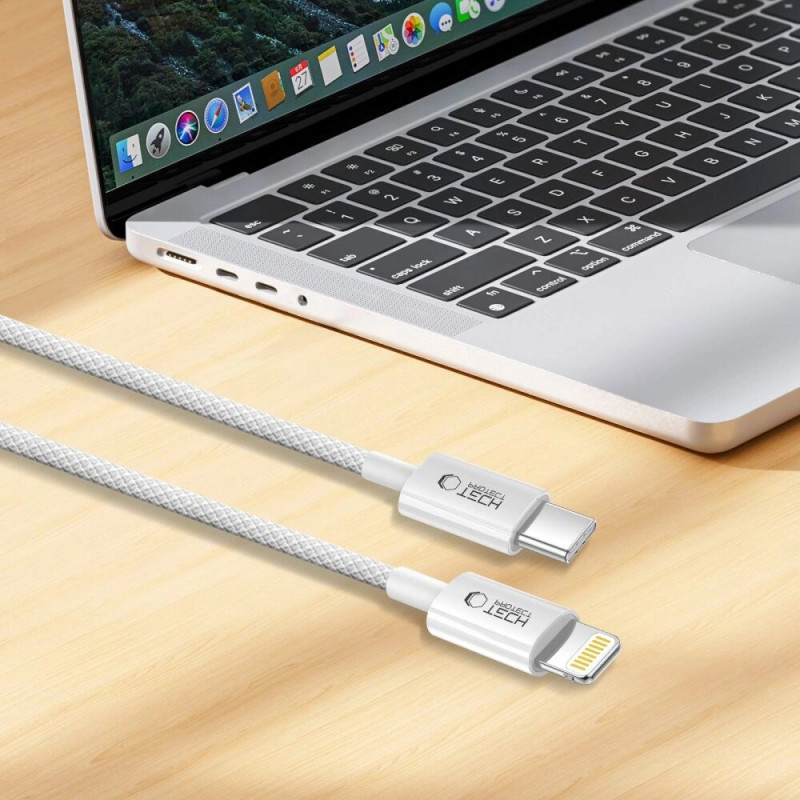 Tech-Protect Ultraboost Lite USB-C / Lightning kabelis PD27W/3A, 200 cm, Cool Grey
