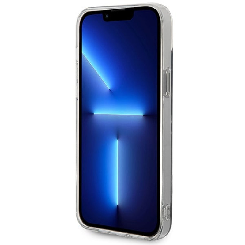 Guess GUBPP14SHMEACSK rinkinys: dėklas ir belaidis įkroviklis Apple iPhone 14 6.1", juodas kietas dėklas Marble MagSafe