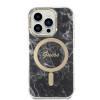 Guess GUBPP14LHMEACSK rinkinys: dėklas ir belaidis įkroviklis Apple iPhone 14 Pro 6.1", juodas kietas dėklas Marble MagSafe