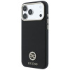 Dėklas Guess GUE005537-0 Grained Round Strass Logo MagSafe telefonui Apple iPhone 18 Pro Max / 17 Pro Max, juodos spalvos