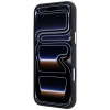 Dėklas Guess GUE005537-0 Grained Round Strass Logo MagSafe telefonui Apple iPhone 18 Pro Max / 17 Pro Max, juodos spalvos
