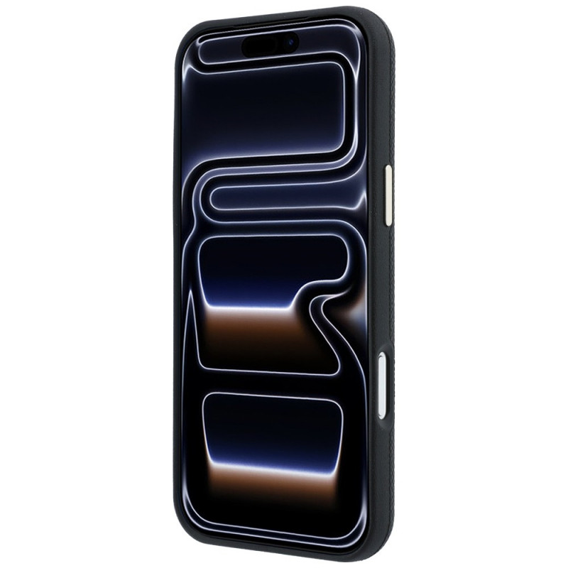 Dėklas Guess GUE005537-0 Grained Round Strass Logo MagSafe telefonui Apple iPhone 18 Pro Max / 17 Pro Max, juodos spalvos