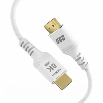 EFB Elektronik HDMI-21-00010 HDMI laidas Ultra High Speed, 8K60Hz, 48 Gbit/s, 1 m, baltos spalvos, tinka HDMI 2.1/2.0