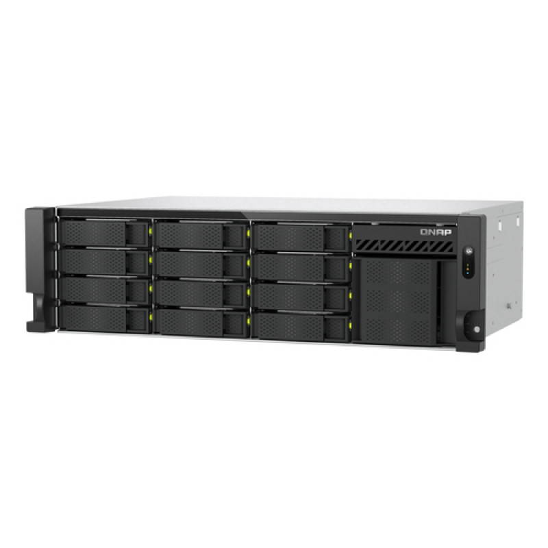 QNAP TS-h1655XeU-RP-8G NAS serveris spintai, 16 skyrių, negilus, 8 GB RAM, 2x 10GbE, rezervinis maitinimo blokas