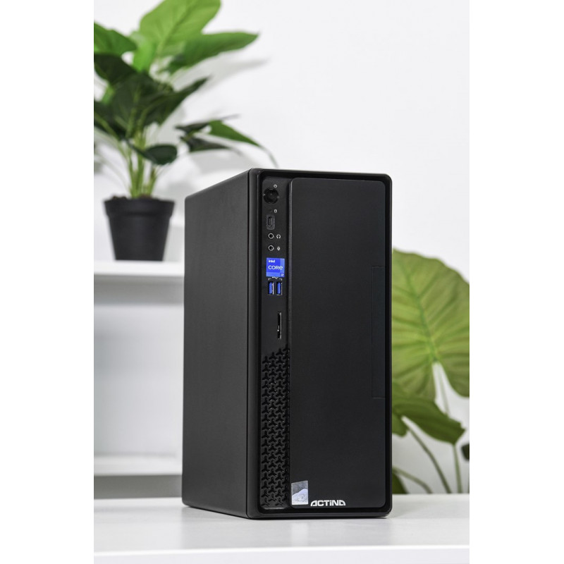 Actina Prime i3-12100 Mini Tower kompiuteris, Intel Core i3-12100, 8 GB DDR4 RAM, 512 GB SSD, Windows 11 Home, juodos spalvos