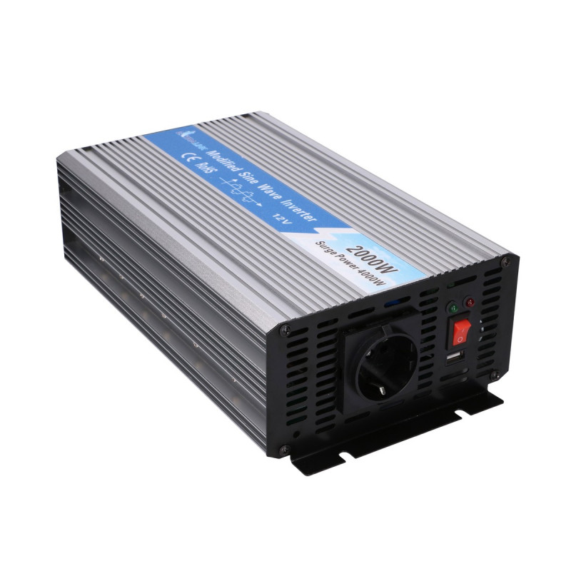 Extralink OPIM-2000W įtampos keitiklis 12 V, 2000 W, modifikuota sinusoidė