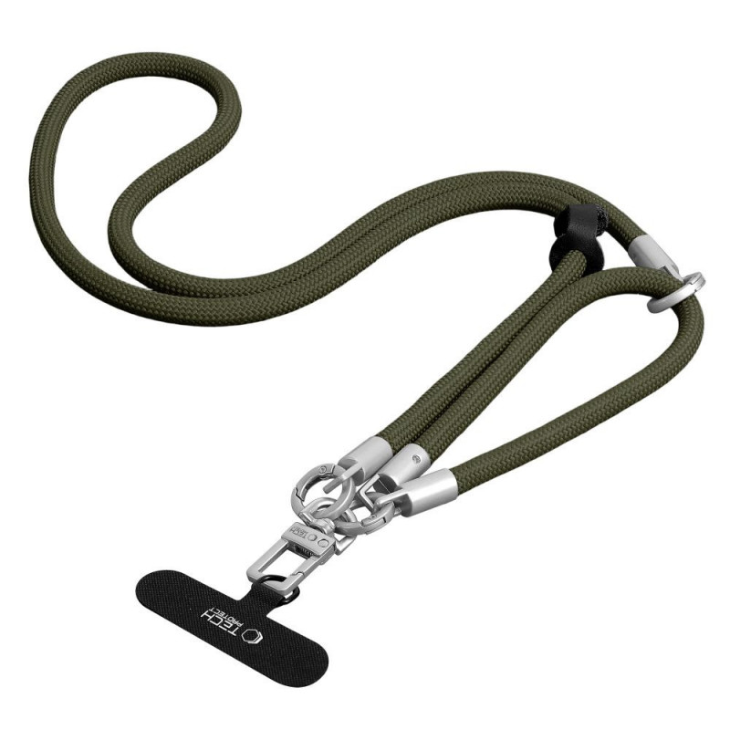 Tech-Protect C10S Rope Crossbody & Wrist dirželių telefonui komplektas, alyvuogių žalia/titano spalvos